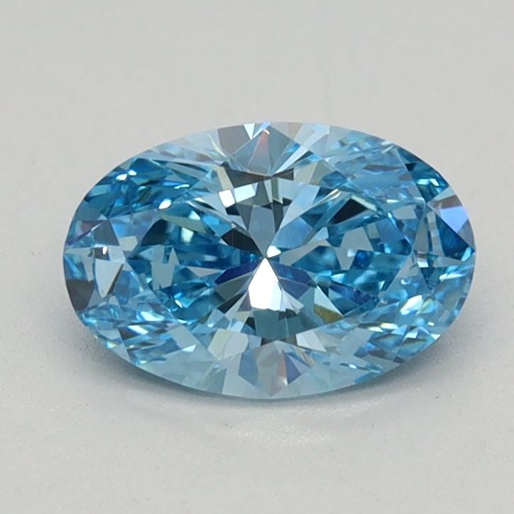 Loose Diamond - OVAL 0.59ct Fancy Vivid Blue VVS2: Loose Diamond - OVAL 0.59ct Fancy Vivid Blue VVS2 Source: This is a real non-mined Diamond that has been grown in a lab Shape: OVAL Carats: 0.59 Color: Fancy Vivid Blue Certification: IGI Video: