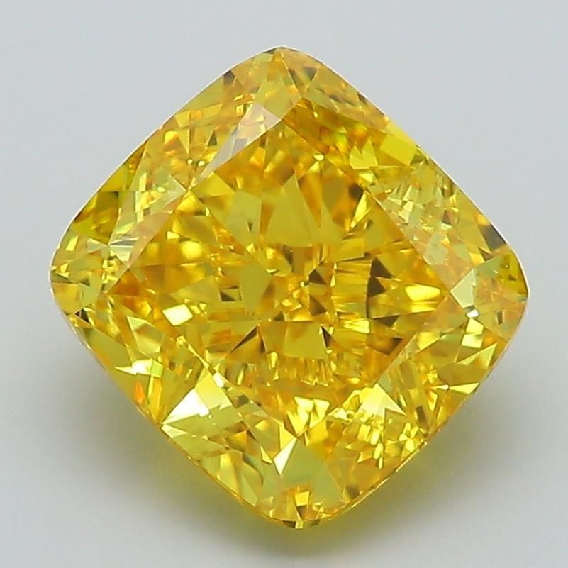 Loose Diamond - CUSHION MODIFIED 3.03ct Fancy Vivid Yellow VS1: Loose Diamond - CUSHION MODIFIED 3.03ct Fancy Vivid Yellow VS1 Source: This is a real non-mined Diamond that has been grown in a lab Shape: CUSHION MODIFIED Carats: 3.03 Color: Fancy Vivid Yellow Cert