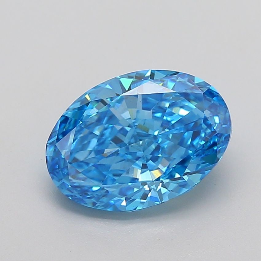 Loose Diamond - OVAL 3.75ct Fancy Vivid Blue VS1: Loose Diamond - OVAL 3.75ct Fancy Vivid Blue VS1 Source: This is a real non-mined Diamond that has been grown in a lab Shape: OVAL Carats: 3.75 Color: Fancy Vivid Blue Certification: IGI Video: