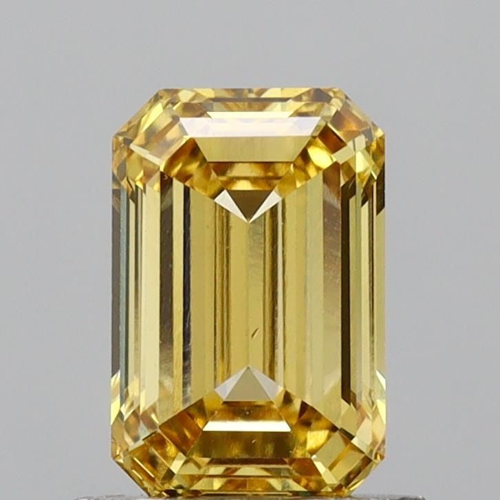 Loose Diamond - EMERALD 1.01ct Fancy Vivid Yellow VS2: Loose Diamond - EMERALD 1.01ct Fancy Vivid Yellow VS2 Source: This is a real non-mined Diamond that has been grown in a lab Shape: EMERALD Carats: 1.01 Color: Fancy Vivid Yellow Certification: NONE Vi