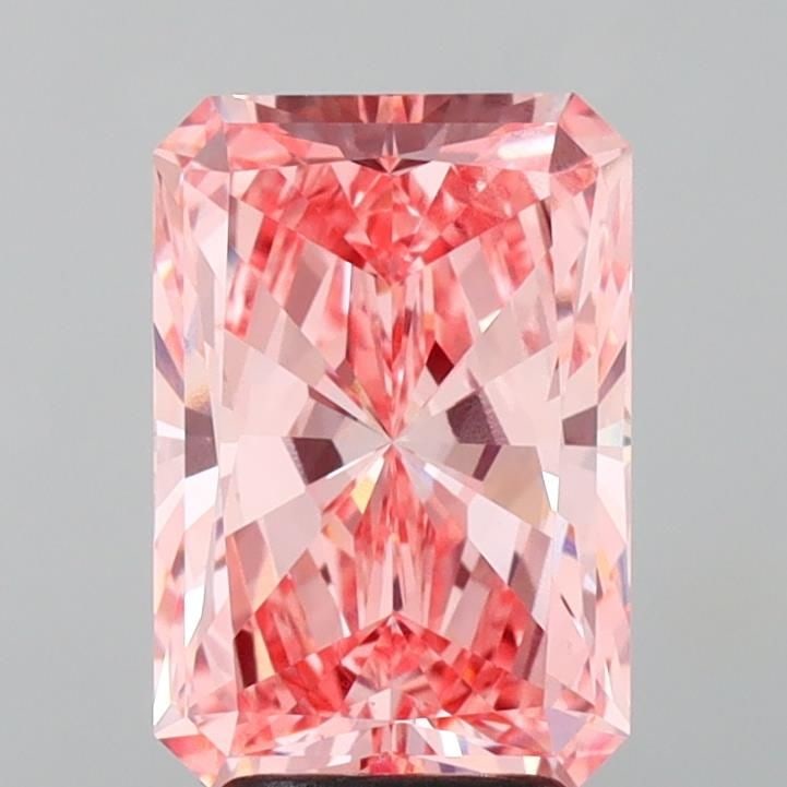 Loose Diamond - RADIANT 4.08ct Fancy Vivid Pink VS1: Loose Diamond - RADIANT 4.08ct Fancy Vivid Pink VS1 Source: This is a real non-mined Diamond that has been grown in a lab Shape: RADIANT Carats: 4.08 Color: Fancy Vivid Pink Certification: IGI Video:
