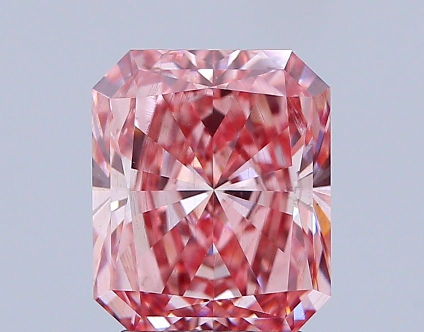 Loose Diamond - RADIANT 3.29ct Fancy Vivid Pink VS2: Loose Diamond - RADIANT 3.29ct Fancy Vivid Pink VS2 Source: This is a real non-mined Diamond that has been grown in a lab Shape: RADIANT Carats: 3.29 Color: Fancy Vivid Pink Certification: IGI Video: