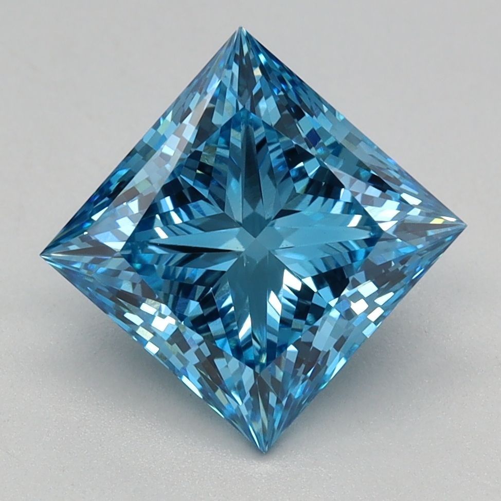 Loose Diamond - PRINCESS 2.07ct Fancy Vivid Blue VS1: Loose Diamond - PRINCESS 2.07ct Fancy Vivid Blue VS1 Source: This is a real non-mined Diamond that has been grown in a lab Shape: PRINCESS Carats: 2.07 Color: Fancy Vivid Blue Certification: IGI Video