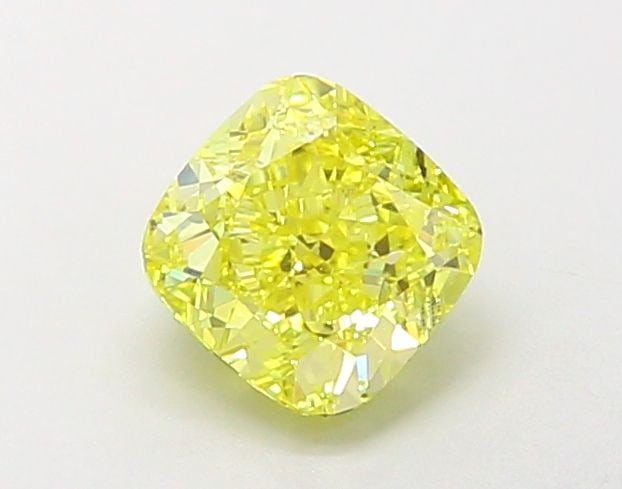 Loose Diamond - CUSHION MODIFIED 1.01ct Fancy Vivid Yellow VVS2: Loose Diamond - CUSHION MODIFIED 1.01ct Fancy Vivid Yellow VVS2 Source: This is a real non-mined Diamond that has been grown in a lab Shape: CUSHION MODIFIED Carats: 1.01 Color: Fancy Vivid Yellow Cer