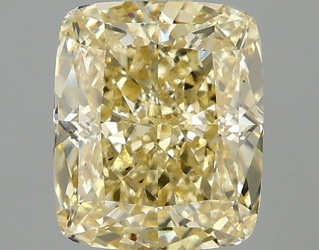 Loose Diamond - CUSHION MODIFIED 2.08ct Fancy Intense Yellow VS1: Loose Diamond - CUSHION MODIFIED 2.08ct Fancy Intense Yellow VS1 Source: This is a real non-mined Diamond that has been grown in a lab Shape: CUSHION MODIFIED Carats: 2.08 Color: Fancy Intense Yellow