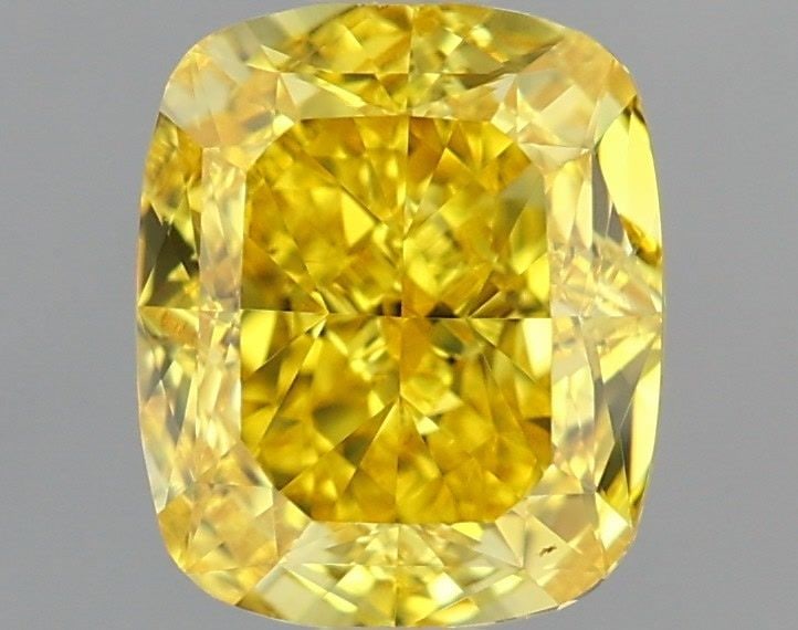 Loose Diamond - CUSHION MODIFIED 1.46ct Fancy Vivid Yellow VVS1: Loose Diamond - CUSHION MODIFIED 1.46ct Fancy Vivid Yellow VVS1 Source: This is a real non-mined Diamond that has been grown in a lab Shape: CUSHION MODIFIED Carats: 1.46 Color: Fancy Vivid Yellow Cer