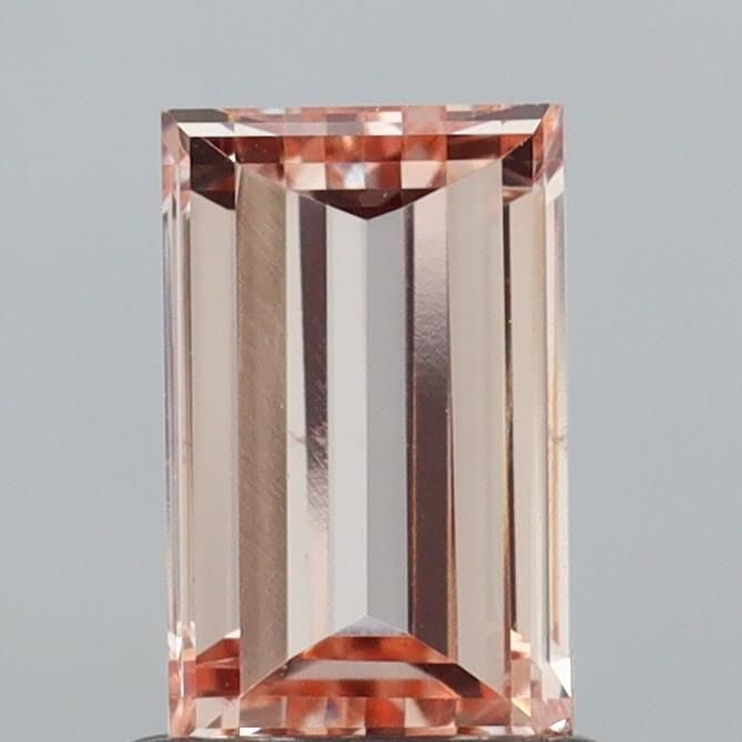 Loose Diamond - BAGUETTE 1.01ct Pinkish Brown VS2: Loose Diamond - BAGUETTE 1.01ct Pinkish Brown VS2 Source: This is a real non-mined Diamond that has been grown in a lab Shape: BAGUETTE Carats: 1.01 Color: Pinkish Brown Certification: IGI Video: