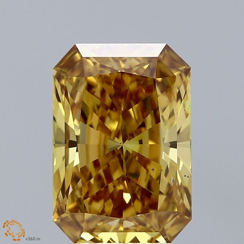Loose Diamond - RADIANT 4.08ct Fancy Vivid Brownish Yellow VS2: Loose Diamond - RADIANT 4.08ct Fancy Vivid Brownish Yellow VS2 Source: This is a real non-mined Diamond that has been grown in a lab Shape: RADIANT Carats: 4.08 Color: Fancy Vivid Brownish Yellow Cert