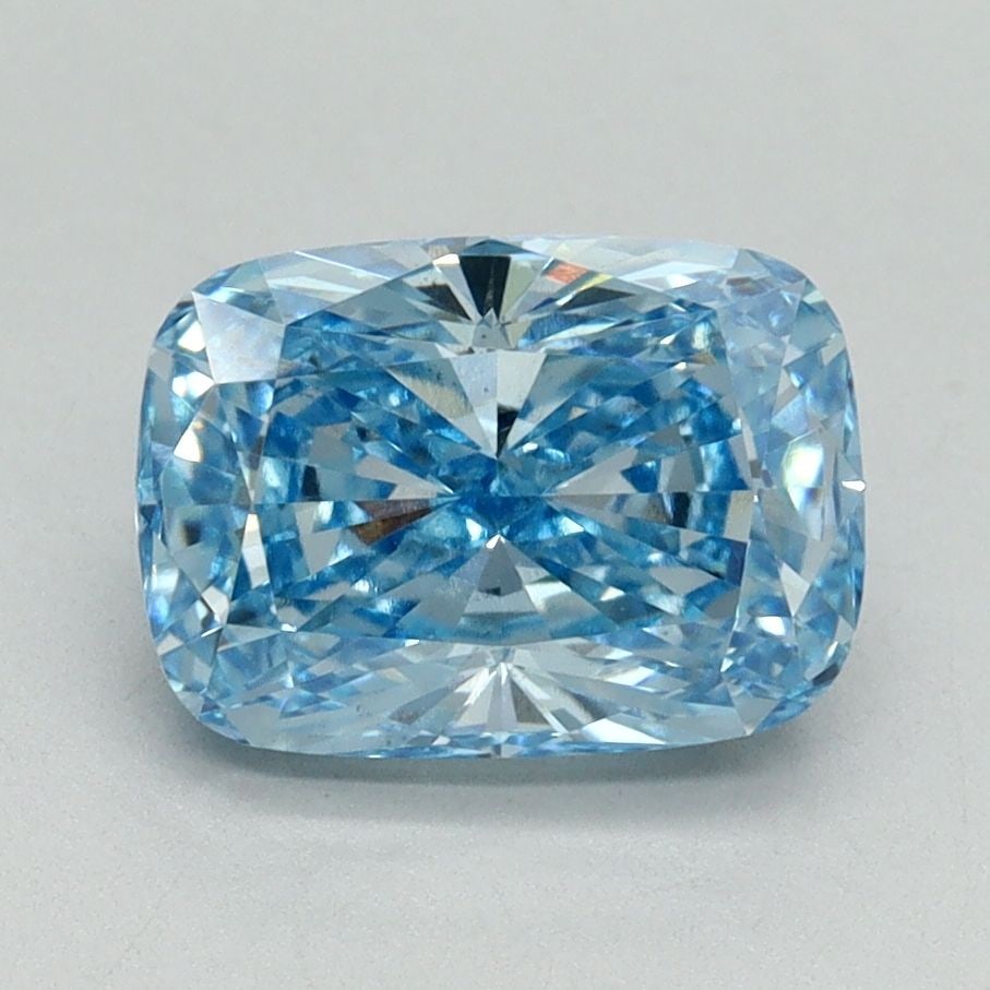 Loose Diamond - CUSHION BRILLIANT 2.07ct Fancy Vivid Blue VS2: Loose Diamond - CUSHION BRILLIANT 2.07ct Fancy Vivid Blue VS2 Source: This is a real non-mined Diamond that has been grown in a lab Shape: CUSHION BRILLIANT Carats: 2.07 Color: Fancy Vivid Blue Certif