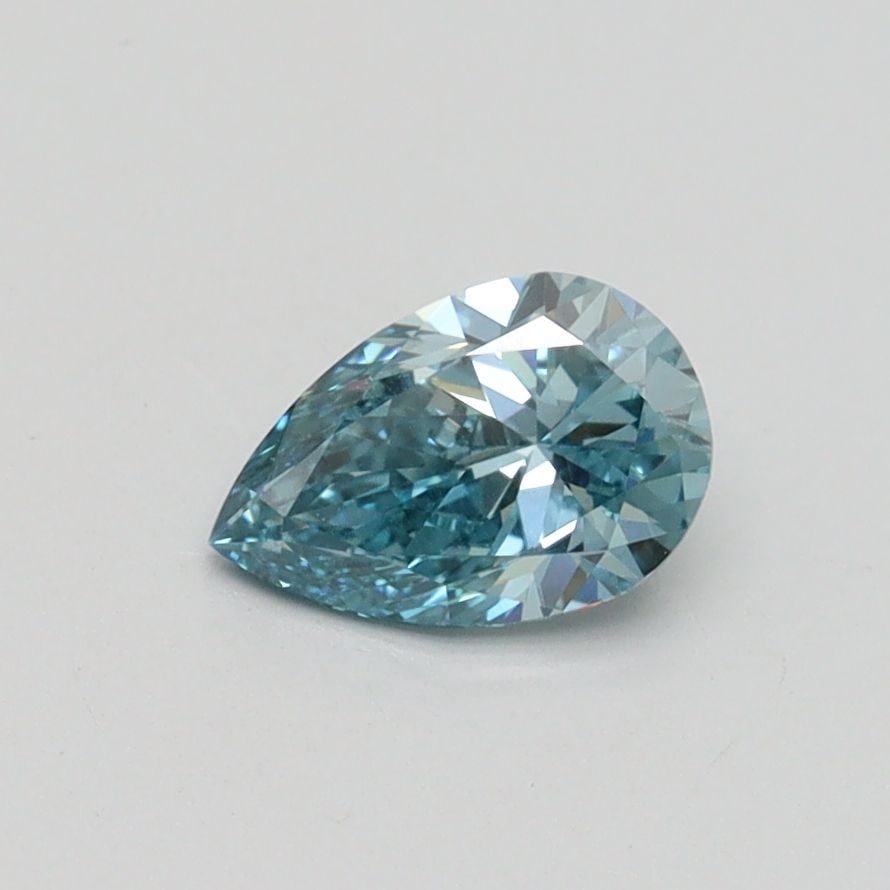 Loose Diamond - PEAR 0.56ct Fancy Intense Green Blue VS1: Loose Diamond - PEAR 0.56ct Fancy Intense Green Blue VS1 Source: This is a real non-mined Diamond that has been grown in a lab Shape: PEAR Carats: 0.56 Color: Fancy Intense Green Blue Certification: I
