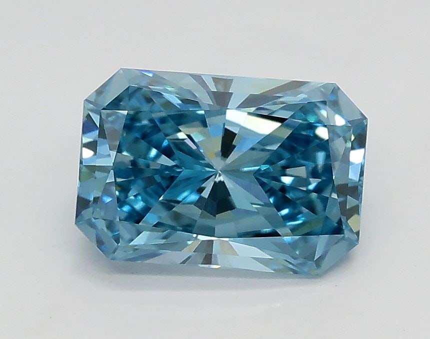 Loose Diamond - RADIANT 1.23ct Fancy Vivid Blue VS1: Loose Diamond - RADIANT 1.23ct Fancy Vivid Blue VS1 Source: This is a real non-mined Diamond that has been grown in a lab Shape: RADIANT Carats: 1.23 Color: Fancy Vivid Blue Certification: IGI Video: