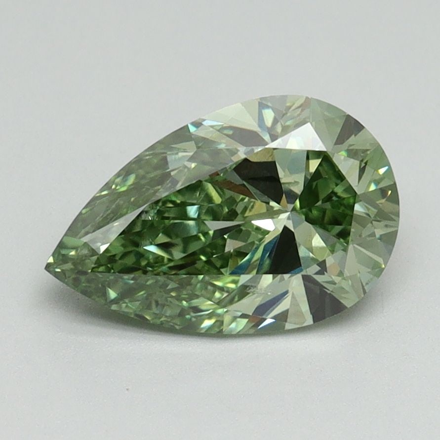 Loose Diamond - PEAR 1.49ct Fancy Vivid Green VS2: Loose Diamond - PEAR 1.49ct Fancy Vivid Green VS2 Source: This is a real non-mined Diamond that has been grown in a lab Shape: PEAR Carats: 1.49 Color: Fancy Vivid Green Certification: IGI Video: