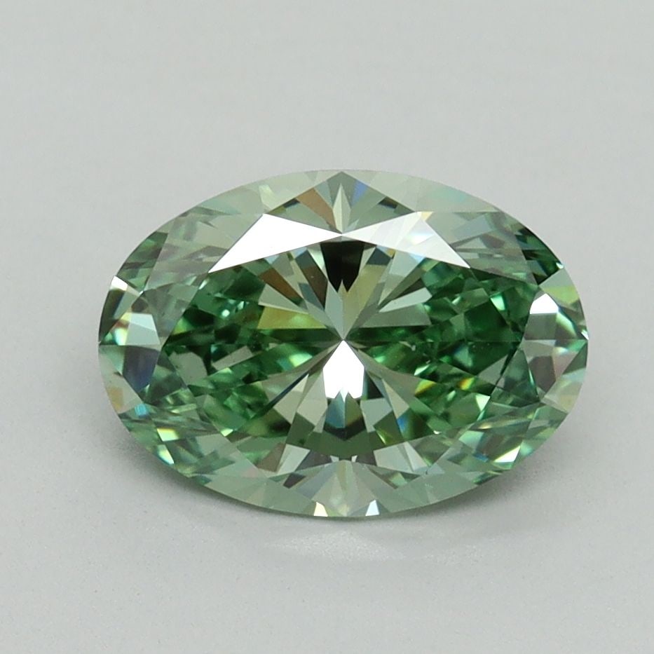 Loose Diamond - OVAL 1.67ct Fancy Vivid Green VS1: Loose Diamond - OVAL 1.67ct Fancy Vivid Green VS1 Source: This is a real non-mined Diamond that has been grown in a lab Shape: OVAL Carats: 1.67 Color: Fancy Vivid Green Certification: IGI Video: