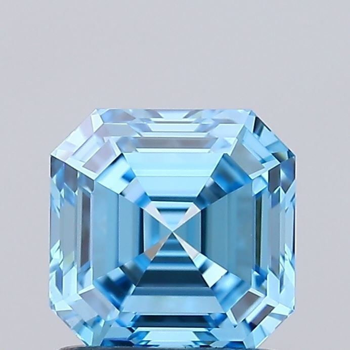 Loose Diamond - ASSCHER 1.0ct Fancy Vivid Blue VS1: Loose Diamond - ASSCHER 1.0ct Fancy Vivid Blue VS1 Source: This is a real non-mined Diamond that has been grown in a lab Shape: ASSCHER Carats: 1.0 Color: Fancy Vivid Blue Certification: IGI Video: