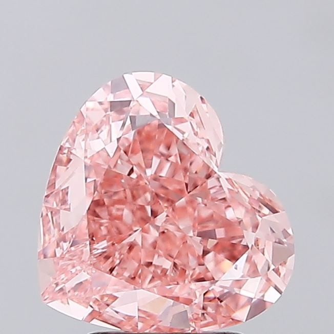 Loose Diamond - HEART 3.24ct Fancy Vivid Pink VVS2: Loose Diamond - HEART 3.24ct Fancy Vivid Pink VVS2 Source: This is a real non-mined Diamond that has been grown in a lab Shape: HEART Carats: 3.24 Color: Fancy Vivid Pink Certification: IGI Video: