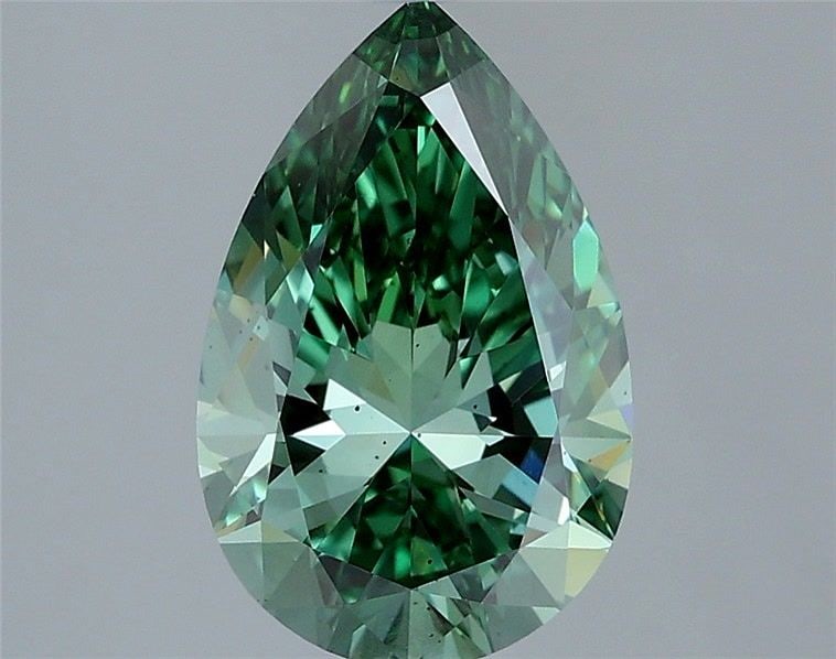 Loose Diamond - PEAR 2.0ct Fancy Vivid Green VS2: Loose Diamond - PEAR 2.0ct Fancy Vivid Green VS2 Source: This is a real non-mined Diamond that has been grown in a lab Shape: PEAR Carats: 2.0 Color: Fancy Vivid Green Certification: IGI Video:
