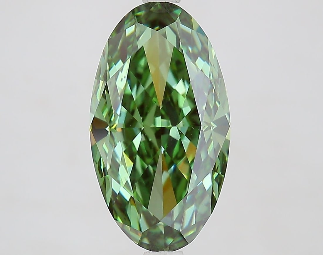 Loose Diamond - OVAL 4.58ct Fancy Vivid Green VVS2: Loose Diamond - OVAL 4.58ct Fancy Vivid Green VVS2 Source: This is a real non-mined Diamond that has been grown in a lab Shape: OVAL Carats: 4.58 Color: Fancy Vivid Green Certification: IGI Video: