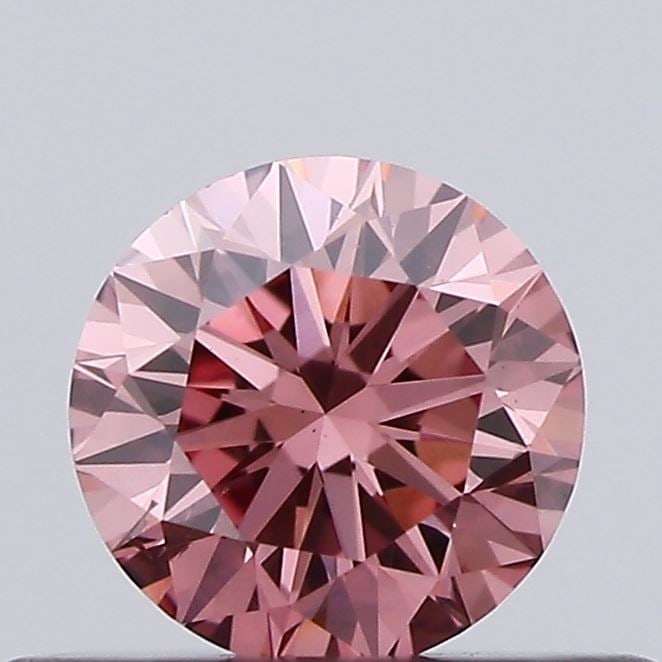 Loose Diamond - ROUND 0.4ct Fancy Vivid Brownish Pink VS2: Loose Diamond - ROUND 0.4ct Fancy Vivid Brownish Pink VS2 Source: This is a real non-mined Diamond that has been grown in a lab Shape: ROUND Carats: 0.4 Color: Fancy Vivid Brownish Pink Certification: