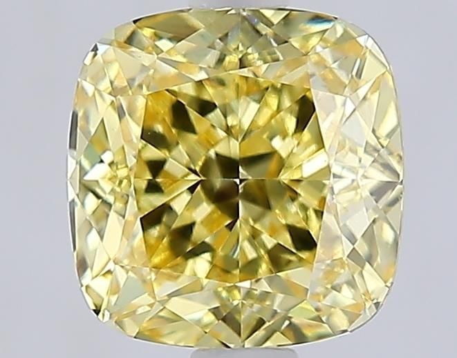 Loose Diamond - CUSHION MODIFIED 2.02ct Fancy Intense Yellow VS1: Loose Diamond - CUSHION MODIFIED 2.02ct Fancy Intense Yellow VS1 Source: This is a real non-mined Diamond that has been grown in a lab Shape: CUSHION MODIFIED Carats: 2.02 Color: Fancy Intense Yellow