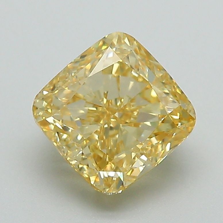Loose Diamond - CUSHION MODIFIED 2.12ct Fancy Vivid Yellow VVS2: Loose Diamond - CUSHION MODIFIED 2.12ct Fancy Vivid Yellow VVS2 Source: This is a real non-mined Diamond that has been grown in a lab Shape: CUSHION MODIFIED Carats: 2.12 Color: Fancy Vivid Yellow Cer