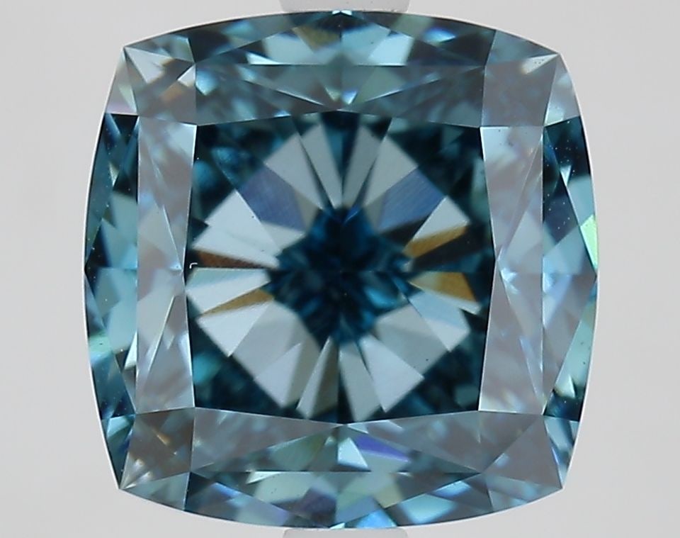 Loose Diamond - CUSHION MODIFIED 3.95ct Fancy Vivid Blue VS1: Loose Diamond - CUSHION MODIFIED 3.95ct Fancy Vivid Blue VS1 Source: This is a real non-mined Diamond that has been grown in a lab Shape: CUSHION MODIFIED Carats: 3.95 Color: Fancy Vivid Blue Certific