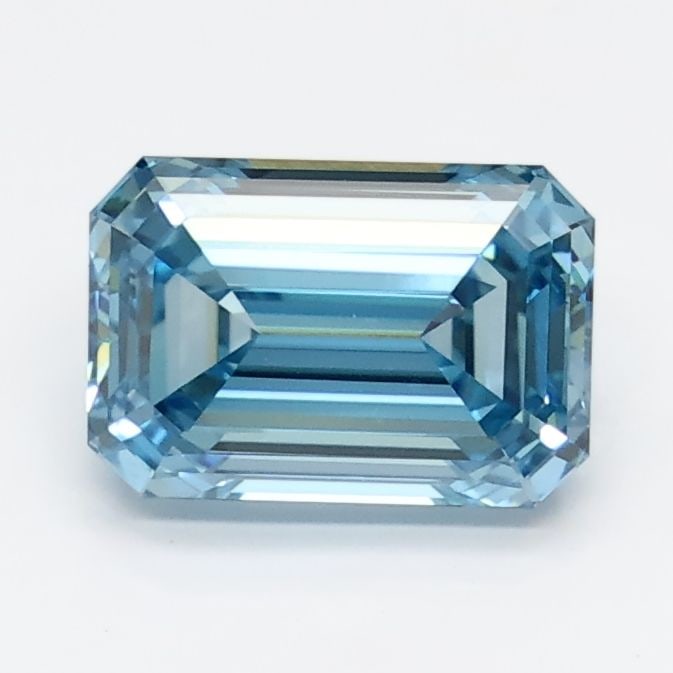 Loose Diamond - EMERALD 1.58ct Fancy Vivid Blue VS1: Loose Diamond - EMERALD 1.58ct Fancy Vivid Blue VS1 Source: This is a real non-mined Diamond that has been grown in a lab Shape: EMERALD Carats: 1.58 Color: Fancy Vivid Blue Certification: IGI Video: