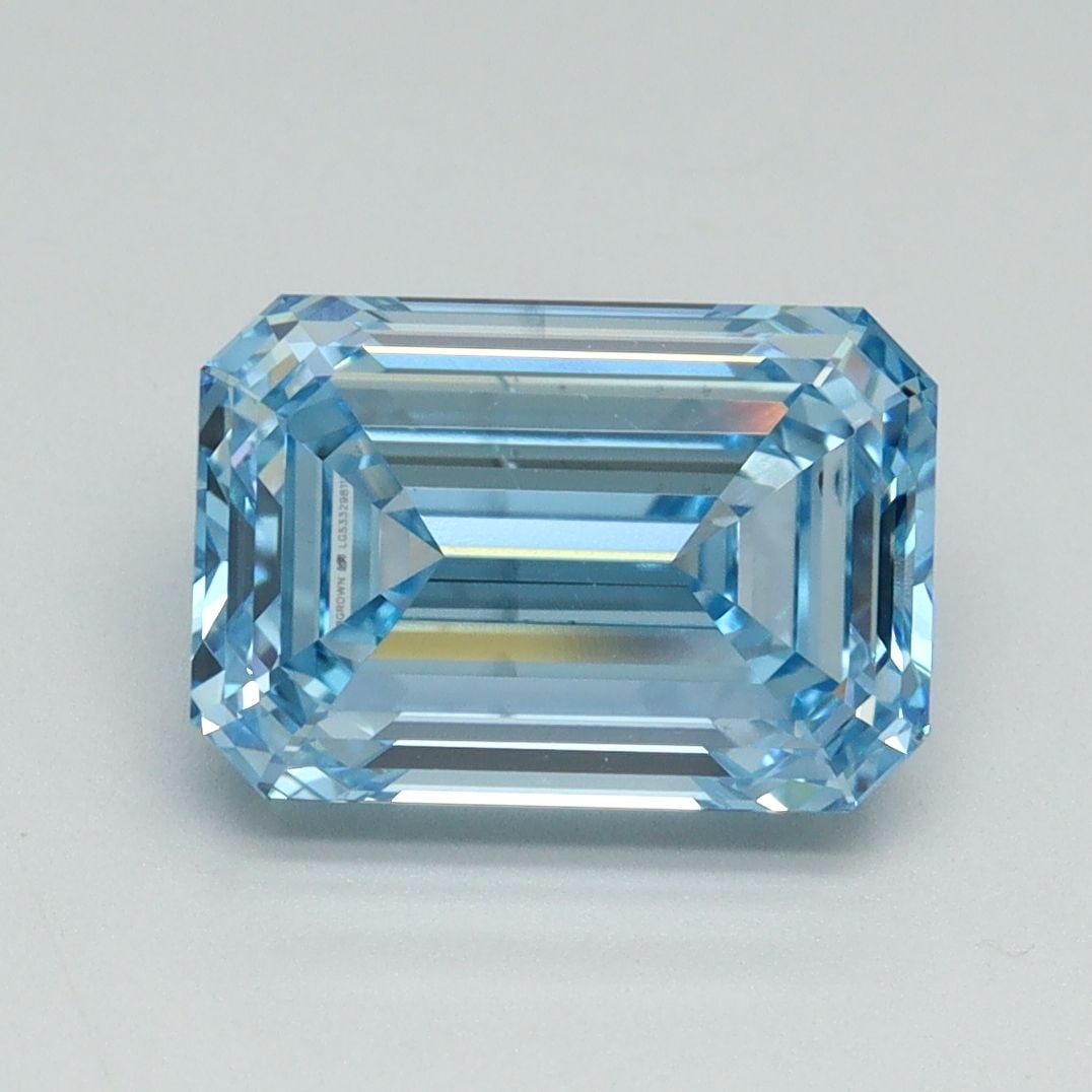 Loose Diamond - EMERALD 3.03ct Fancy Intense Blue SI1: Loose Diamond - EMERALD 3.03ct Fancy Intense Blue SI1 Source: This is a real non-mined Diamond that has been grown in a lab Shape: EMERALD Carats: 3.03 Color: Fancy Intense Blue Certification: IGI Vid