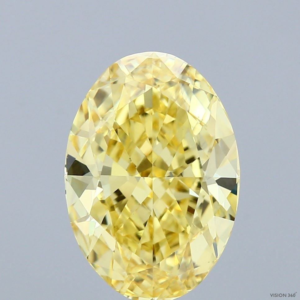 Loose Diamond - OVAL 5.01ct Fancy Intense Yellow VS1: Loose Diamond - OVAL 5.01ct Fancy Intense Yellow VS1 Source: This is a real non-mined Diamond that has been grown in a lab Shape: OVAL Carats: 5.01 Color: Fancy Intense Yellow Certification: IGI Video