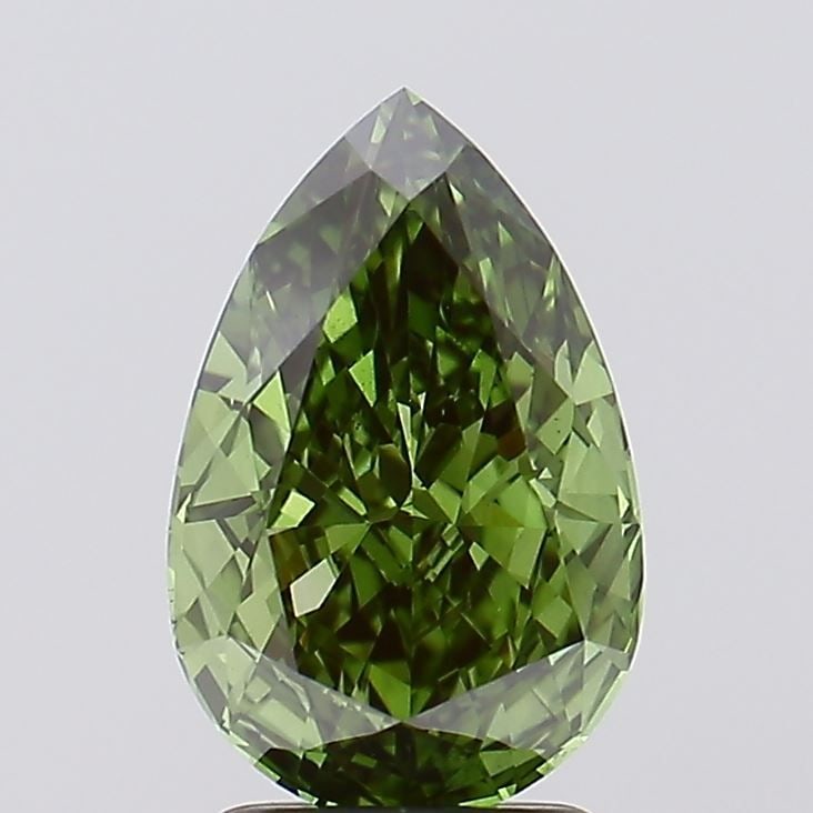 Loose Diamond - PEAR 2.59ct Fancy Vivid Green VS2: Loose Diamond - PEAR 2.59ct Fancy Vivid Green VS2 Source: This is a real non-mined Diamond that has been grown in a lab Shape: PEAR Carats: 2.59 Color: Fancy Vivid Green Certification: IGI Video: