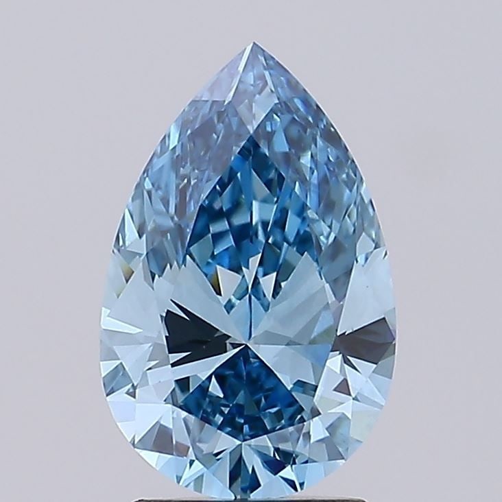 Loose Diamond - PEAR 2.22ct Fancy Vivid Blue VS1: Loose Diamond - PEAR 2.22ct Fancy Vivid Blue VS1 Source: This is a real non-mined Diamond that has been grown in a lab Shape: PEAR Carats: 2.22 Color: Fancy Vivid Blue Certification: IGI Video: