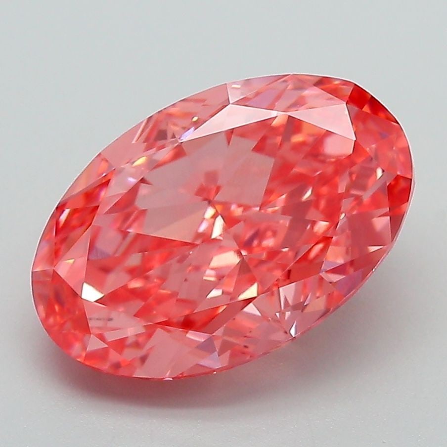 Loose Diamond - OVAL 3.86ct Fancy Vivid Pink VS1: Loose Diamond - OVAL 3.86ct Fancy Vivid Pink VS1 Source: This is a real non-mined Diamond that has been grown in a lab Shape: OVAL Carats: 3.86 Color: Fancy Vivid Pink Certification: IGI Video: