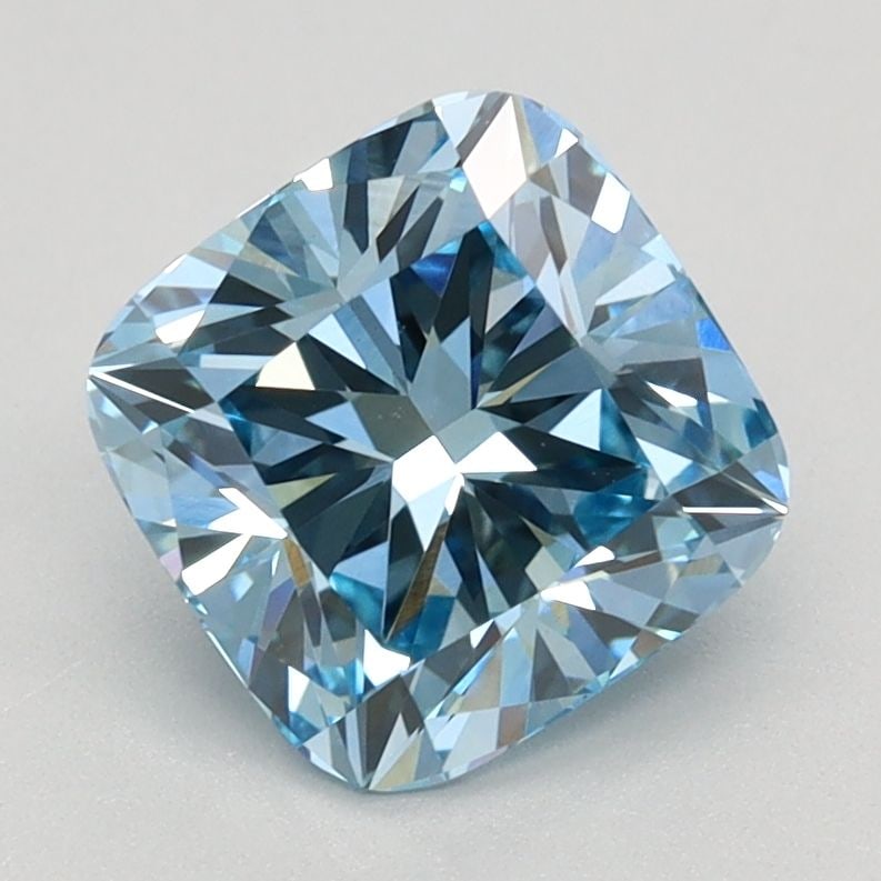 Loose Diamond - CUSHION BRILLIANT 1.59ct Fancy Vivid Blue VVS2: Loose Diamond - CUSHION BRILLIANT 1.59ct Fancy Vivid Blue VVS2 Source: This is a real non-mined Diamond that has been grown in a lab Shape: CUSHION BRILLIANT Carats: 1.59 Color: Fancy Vivid Blue Certi