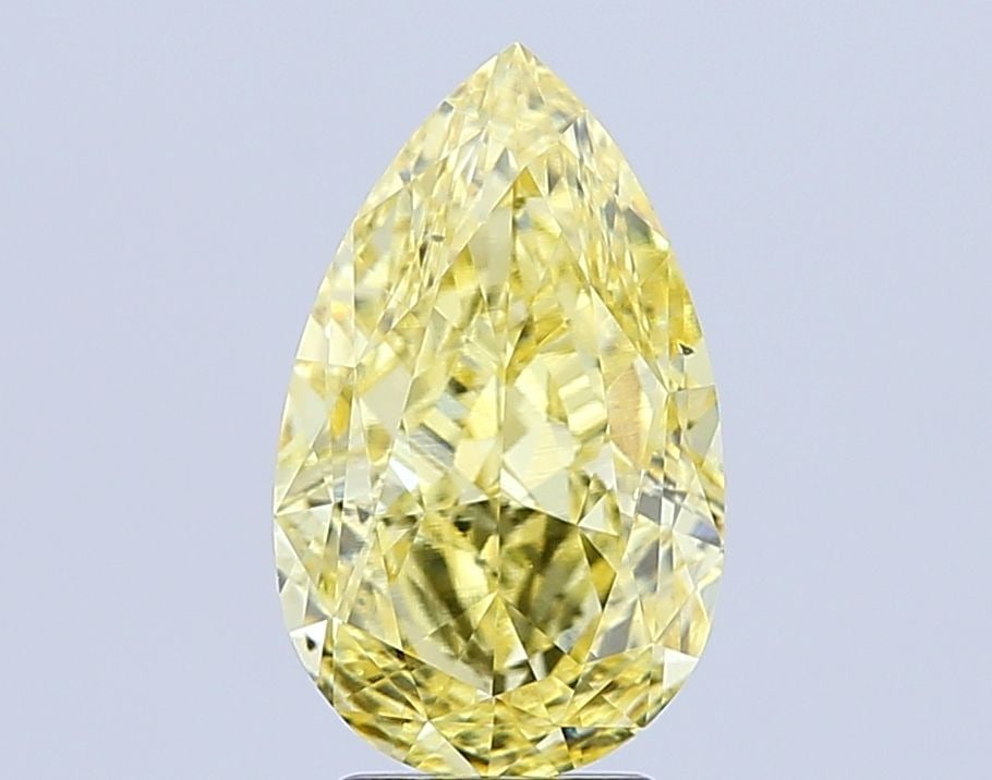 Loose Diamond - PEAR 4.04ct Fancy Vivid Yellow VS2: Loose Diamond - PEAR 4.04ct Fancy Vivid Yellow VS2 Source: This is a real non-mined Diamond that has been grown in a lab Shape: PEAR Carats: 4.04 Color: Fancy Vivid Yellow Certification: IGI Additiona