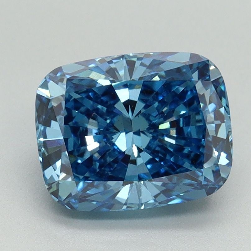 Loose Diamond - CUSHION BRILLIANT 2.04ct Fancy Vivid Blue VS1: Loose Diamond - CUSHION BRILLIANT 2.04ct Fancy Vivid Blue VS1 Source: This is a real non-mined Diamond that has been grown in a lab Shape: CUSHION BRILLIANT Carats: 2.04 Color: Fancy Vivid Blue Certif