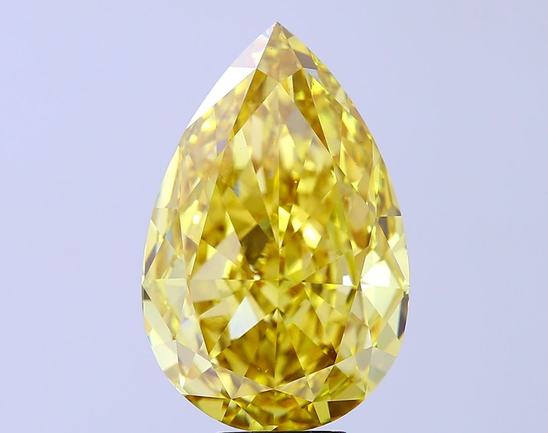 Loose Diamond - PEAR 13.07ct Fancy Vivid Yellow VS1: Loose Diamond - PEAR 13.07ct Fancy Vivid Yellow VS1 Source: This is a real non-mined Diamond that has been grown in a lab Shape: PEAR Carats: 13.07 Color: Fancy Vivid Yellow Certification: IGI Video: