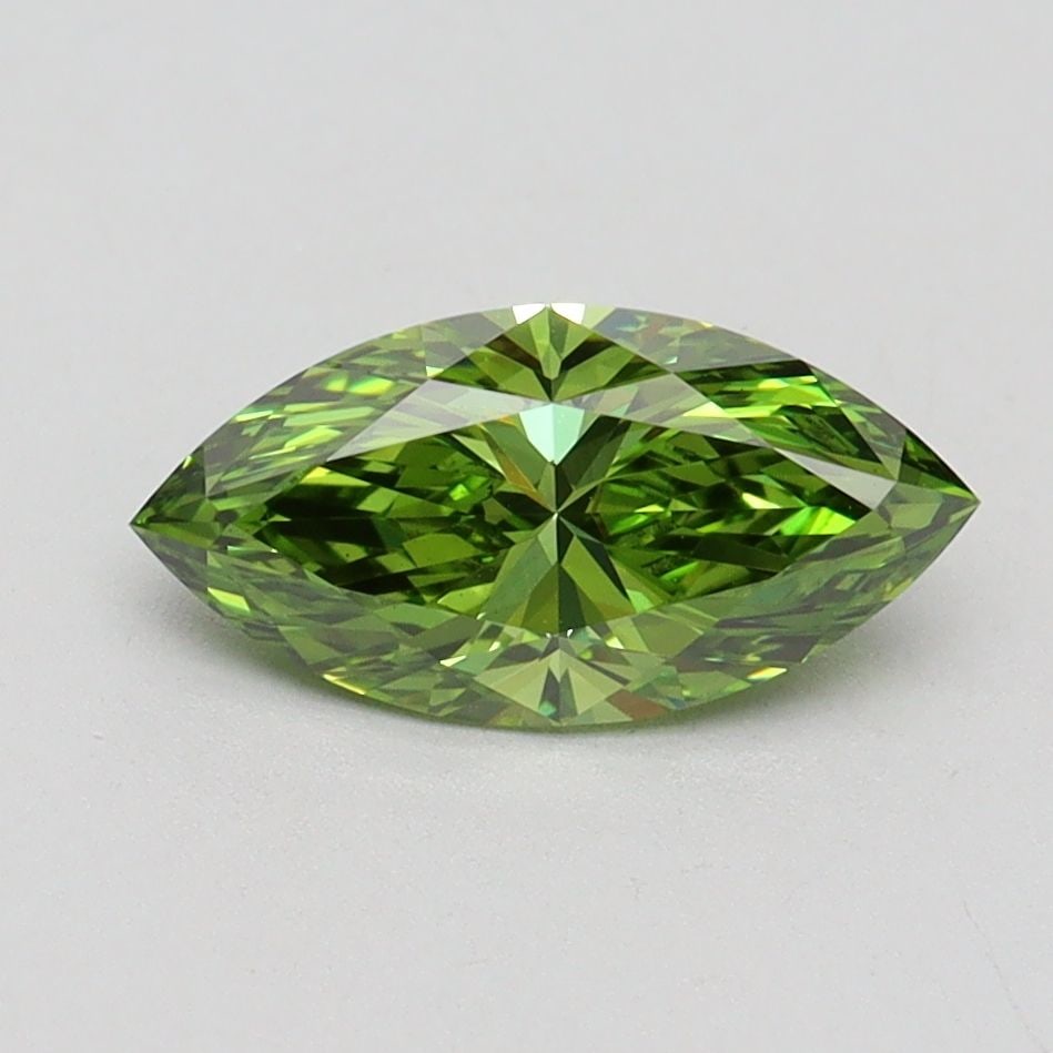 Loose Diamond - MARQUISE 1.0ct Fancy Vivid Green VS1: Loose Diamond - MARQUISE 1.0ct Fancy Vivid Green VS1 Source: This is a real non-mined Diamond that has been grown in a lab Shape: MARQUISE Carats: 1.0 Color: Fancy Vivid Green Certification: IGI Video