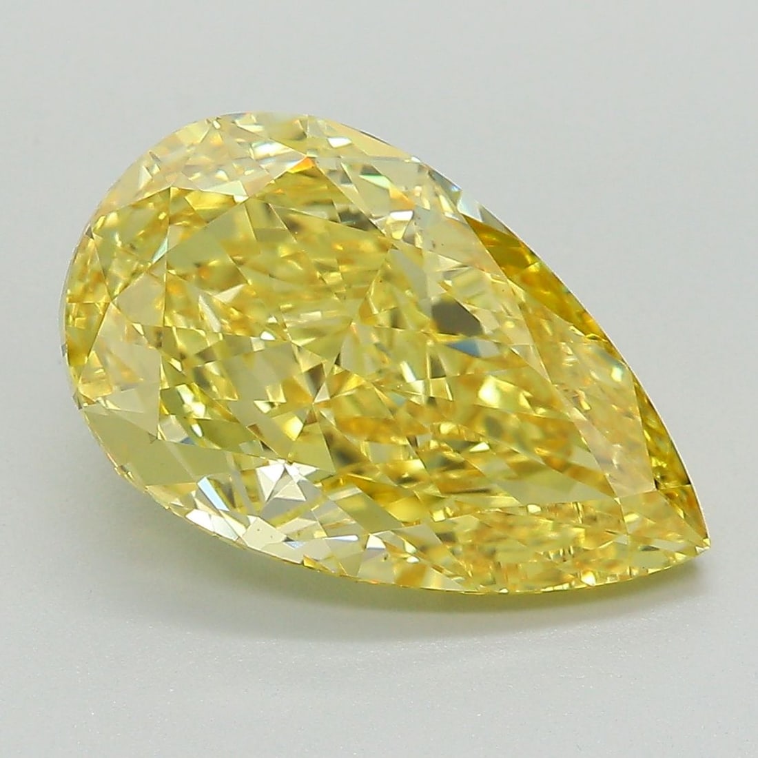 Loose Diamond - PEAR 5.05ct Fancy Vivid Yellow VS1: Loose Diamond - PEAR 5.05ct Fancy Vivid Yellow VS1 Source: This is a real non-mined Diamond that has been grown in a lab Shape: PEAR Carats: 5.05 Color: Fancy Vivid Yellow Certification: IGI Video: