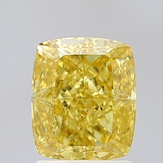 Loose Diamond - CUSHION MODIFIED 2.06ct Fancy Vivid Yellow VS1: Loose Diamond - CUSHION MODIFIED 2.06ct Fancy Vivid Yellow VS1 Source: This is a real non-mined Diamond that has been grown in a lab Shape: CUSHION MODIFIED Carats: 2.06 Color: Fancy Vivid Yellow