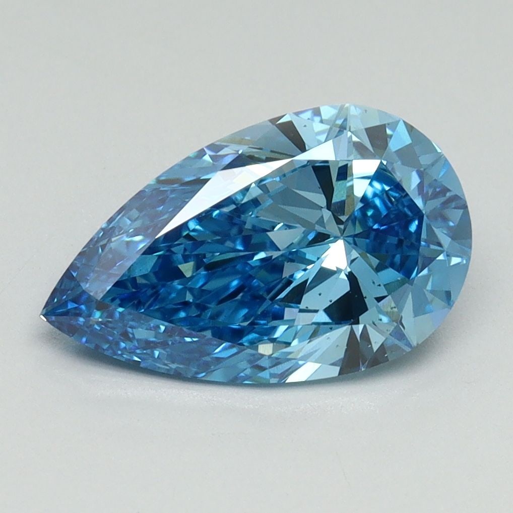 Loose Diamond - PEAR 2.07ct Fancy Vivid Blue VS2: Loose Diamond - PEAR 2.07ct Fancy Vivid Blue VS2 Source: This is a real non-mined Diamond that has been grown in a lab Shape: PEAR Carats: 2.07 Color: Fancy Vivid Blue Certification: IGI Video: