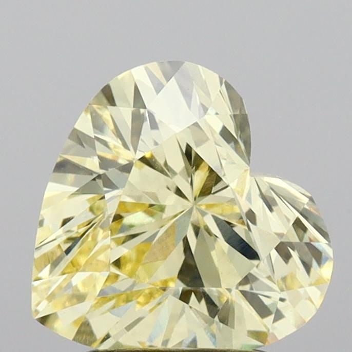 Loose Diamond - HEART 2.02ct Fancy Light Yellow VS1: Loose Diamond - HEART 2.02ct Fancy Light Yellow VS1 Source: This is a real non-mined Diamond that has been grown in a lab Shape: HEART Carats: 2.02 Color: Fancy Light Yellow Certification: IGI Video: