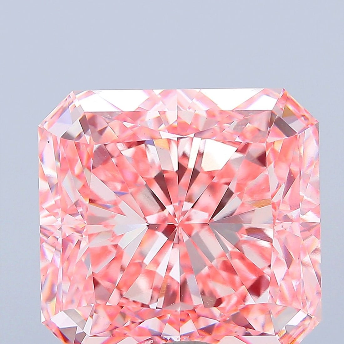 Loose Diamond - SQUARE RADIANT 30.06ct Fancy Vivid Pink VS1: Loose Diamond - SQUARE RADIANT 30.06ct Fancy Vivid Pink VS1 Source: This is a real non-mined Diamond that has been grown in a lab Shape: SQUARE RADIANT Carats: 30.06 Color: Fancy Vivid Pink Certificat