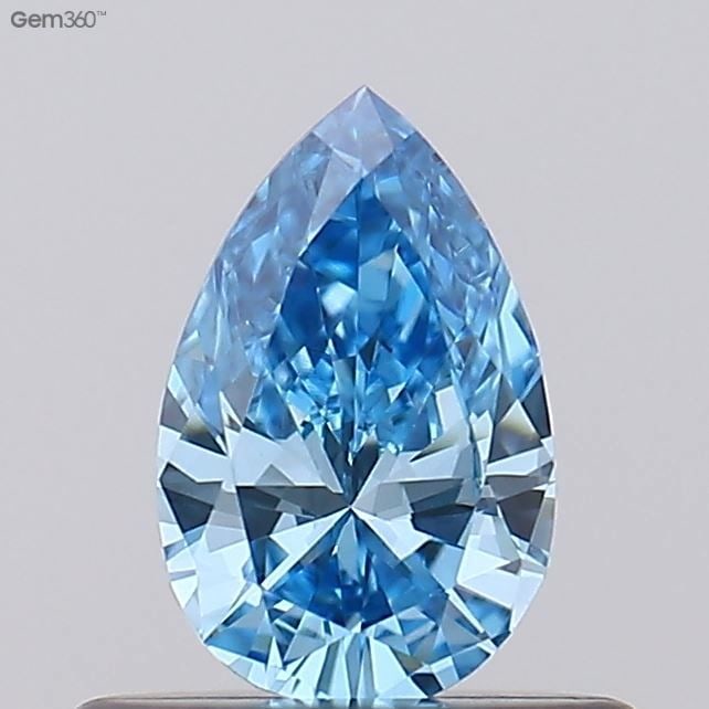 Loose Diamond - PEAR 0.39ct Fancy Vivid Blue VS1: Loose Diamond - PEAR 0.39ct Fancy Vivid Blue VS1 Source: This is a real non-mined Diamond that has been grown in a lab Shape: PEAR Carats: 0.39 Color: Fancy Vivid Blue Certification: NONE Video: