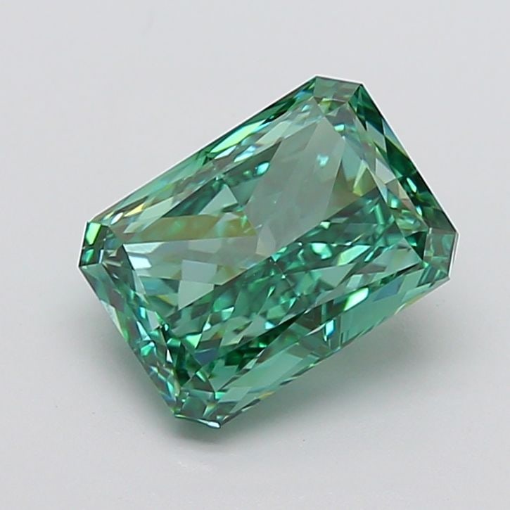Loose Diamond - RADIANT 4.5ct Fancy Vivid Green VVS2: Loose Diamond - RADIANT 4.5ct Fancy Vivid Green VVS2 Source: This is a real non-mined Diamond that has been grown in a lab Shape: RADIANT Carats: 4.5 Color: Fancy Vivid Green Certification: IGI Video:
