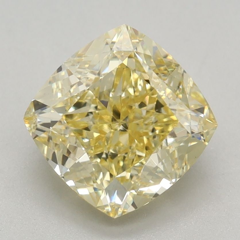 Loose Diamond - CUSHION MODIFIED 1.35ct Fancy Intense Yellow VS1: Loose Diamond - CUSHION MODIFIED 1.35ct Fancy Intense Yellow VS1 Source: This is a real non-mined Diamond that has been grown in a lab Shape: CUSHION MODIFIED Carats: 1.35 Color: Fancy Intense Yellow