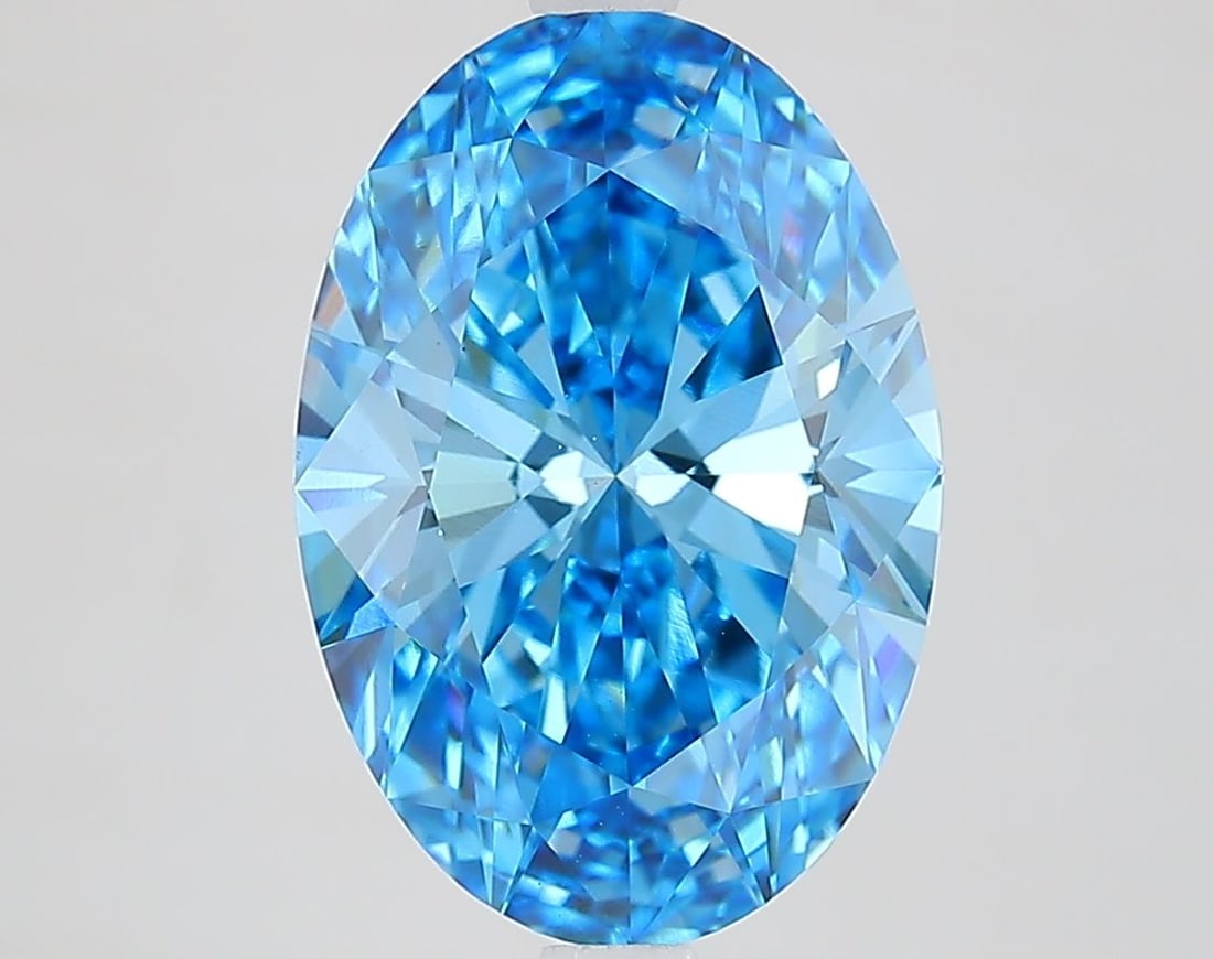 Loose Diamond - OVAL 4.03ct Fancy Vivid Blue VS1: Loose Diamond - OVAL 4.03ct Fancy Vivid Blue VS1 Source: This is a real non-mined Diamond that has been grown in a lab Shape: OVAL Carats: 4.03 Color: Fancy Vivid Blue Certification: IGI Video: