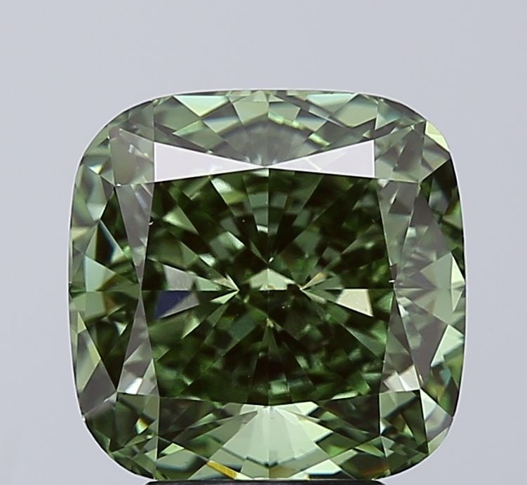 Loose Diamond - CUSHION MODIFIED 4.99ct Fancy Vivid Green VS1: Loose Diamond - CUSHION MODIFIED 4.99ct Fancy Vivid Green VS1 Source: This is a real non-mined Diamond that has been grown in a lab Shape: CUSHION MODIFIED Carats: 4.99 Color: Fancy Vivid Green Certif
