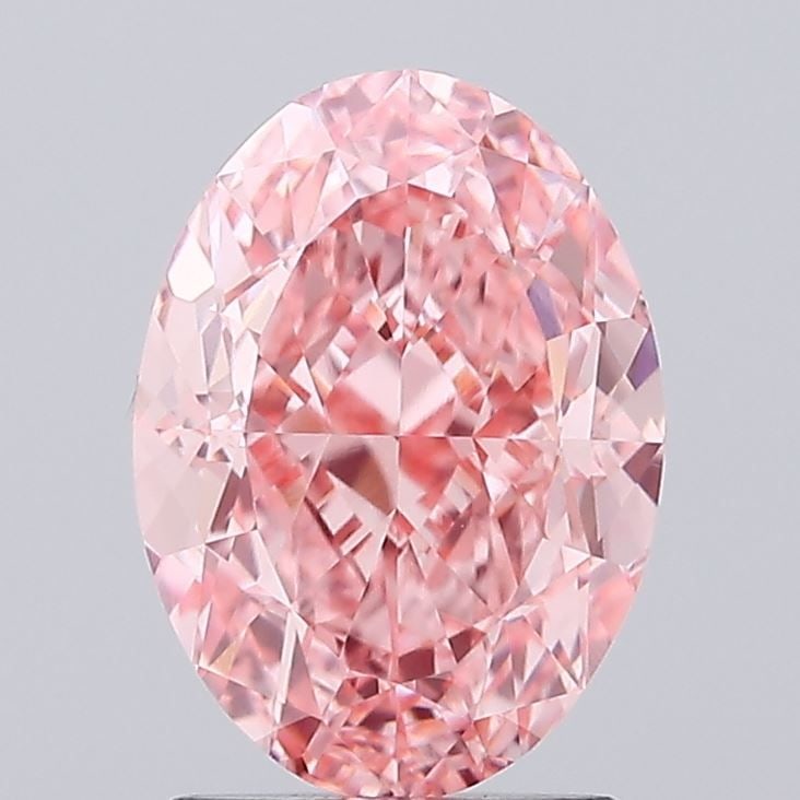 Loose Diamond - OVAL 2.57ct Fancy Vivid Pink VS1: Loose Diamond - OVAL 2.57ct Fancy Vivid Pink VS1 Source: This is a real non-mined Diamond that has been grown in a lab Shape: OVAL Carats: 2.57 Color: Fancy Vivid Pink Certification: IGI Video: