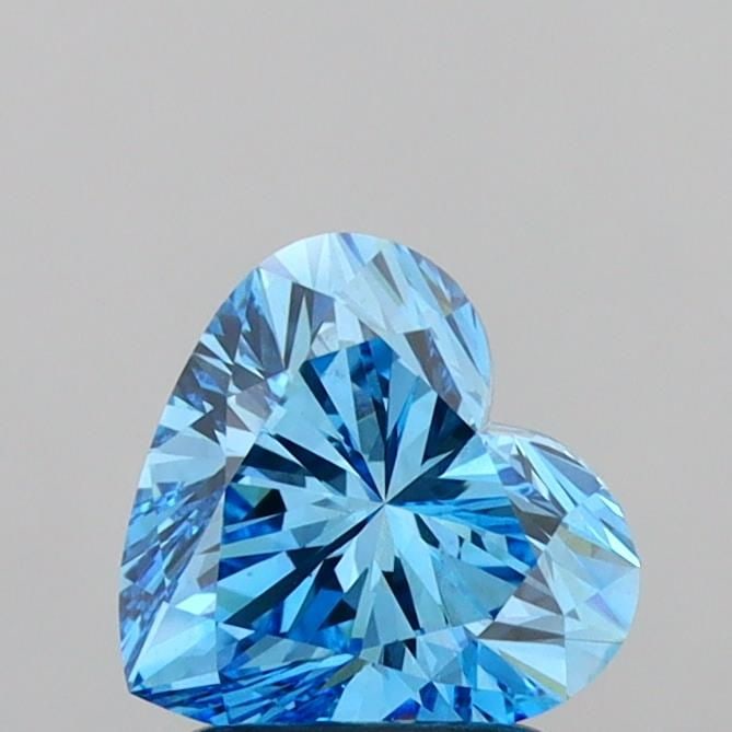 Loose Diamond - HEART 1.61ct Fancy Vivid Blue VS1: Loose Diamond - HEART 1.61ct Fancy Vivid Blue VS1 Source: This is a real non-mined Diamond that has been grown in a lab Shape: HEART Carats: 1.61 Color: Fancy Vivid Blue Certification: IGI Video: