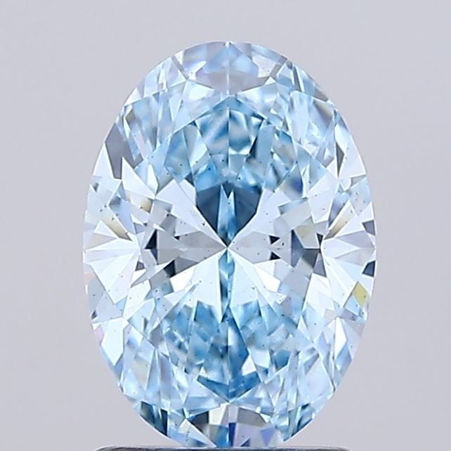 Loose Diamond - OVAL 1.52ct Fancy Vivid Blue SI1: Loose Diamond - OVAL 1.52ct Fancy Vivid Blue SI1 Source: This is a real non-mined Diamond that has been grown in a lab Shape: OVAL Carats: 1.52 Color: Fancy Vivid Blue Certification: IGI Video: