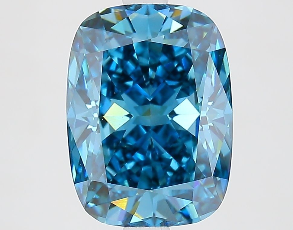 Loose Diamond - CUSHION MODIFIED 3.08ct Fancy Vivid Blue VVS2: Loose Diamond - CUSHION MODIFIED 3.08ct Fancy Vivid Blue VVS2 Source: This is a real non-mined Diamond that has been grown in a lab Shape: CUSHION MODIFIED Carats: 3.08 Color: Fancy Vivid Blue Certifi